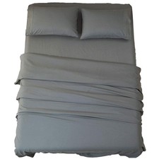 Bed Sheet Set Super Soft Microfiber 1800 Thread Count King Dark Grey