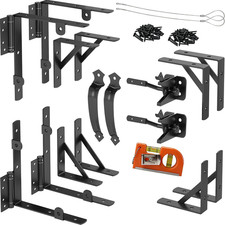 Self-Close Wooden Gate Hardware Kit, Bracket with Spring-Loaded Hinge, Tension A