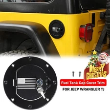 Exterior Fuel Filler Door Tank Cover Gas Cap Lid Lock For Jeep Wrangler TJ 97-06
