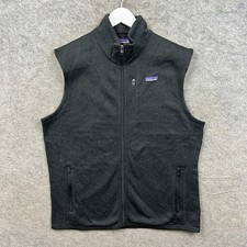 Patagonia Fleece Mens Large Black Better Sweater Vest Bodywarmer Gilet Full Zip