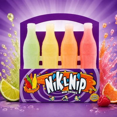 Nik-L-Nip Original Wax Candy Bottles 39g 16ml 4 Pack   US Süßigkeiten USA