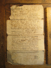 Antique Ephemera Document 1849 Washington Cty VA Sale of Horses Hogs Sheep Wheat
