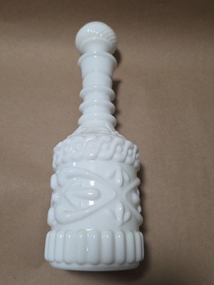 1960 s Jim Beam White Milk Glass Decanter with Stopper
