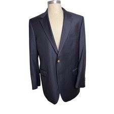 Jos. A. Bank Signature Collection Navy Blue 100 Wool Blazer Gold Buttons 44L