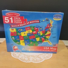 Melissa  Doug USA Map Floor Puzzle 51 Pieces 2 3 ft New Sealed Learning Toy