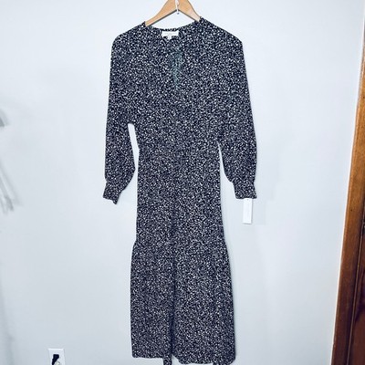 Sweet Baby Jamie NWt Dress Maxi Tiered Prairie Romantic Black Romantic Floral XS