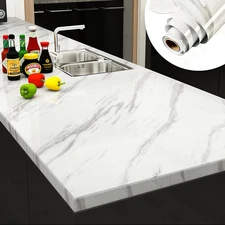White Marble Contact Paper for Countertops Kitchen Counter Top Peel and Stick Co