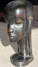 African Wooden Head Carving About 19cm Tall