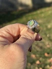 Vintage Estate 925 Sterling Silver Stamped Ethiopian Fire Opal & Tanzanite Ring