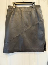 Women s Black Wilson s Leather Mini Skirt W/Side Zipper Slits Size 6 Like Butter