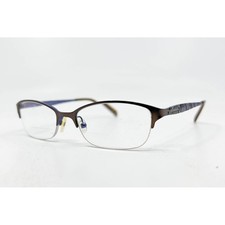 Rampage R174 BRN Oval Eyeglasses Brown Blue Semi Rimless Frame 51-17-135