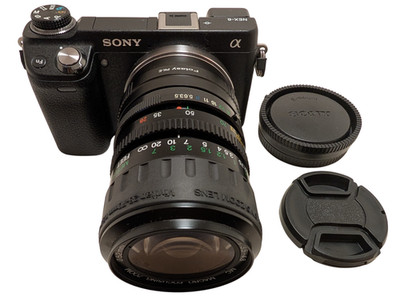 Sony E-mount adapted VIVITAR (Cosina) 28-70 mm F/3.5-4.8 Standard Zoom Lens