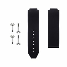 24MM RUBBER WATCH BAND STRAP FOR HUBLOT 44-45MM H BIG BANG  4 STEEL SCREWS