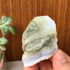 Natural blue chalcedony agate Crystal gemstone rough original Specimen A1892