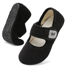 Comfy House Slippers for Women Men - Wide 5.5-6.5 Women/4-5 Men Black