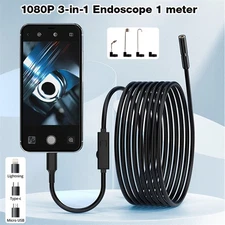 New Endoscope Camera with Light 1920P HD Borescope Camera 3.3FT Cable with 8 LED