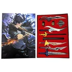 HUNTER WEAPONS Solo Leveling 7 Pcs. Necklace & Key Chain Set (Anime KeyChain)