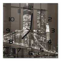 Stilvolle Wanduhr Mit Leisem Uhrwerk Manhattan New York Schwarze Zeiger 30X30 Cm