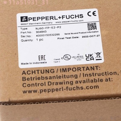 One For PepperlFuchs NJ60-FP-E2-P2 NJ60FPE2P2 Proximity Switch New FREE SHIPPING