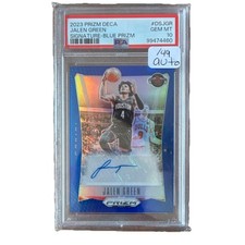 Panini Prizm Deca Signatures Jalen Green Blue Prizm /49 PSA 10 #DS-JGR Rockets