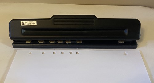Vtg Day-Timers 5 Sheet Capacity Adjustable 6 to 7 Hole Punch for Planners Binder