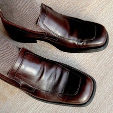 Men  s Vintage 90  s Brown Leather Gucci Loafers Size 9
