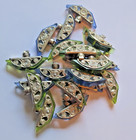 Vintage Art Deco Nouveau Glass Blue Green Filigree Purse Clasp Jewelry Lot 18 PC — photo 2