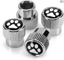 Stainless Steel Tire Valve Stem Caps, 4 Pack Universal Black Tire Valve Caps wit