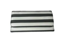 Kut From The Cloth Wallet Womens Black Ivory Striped Tri-fold Slim Gently Used