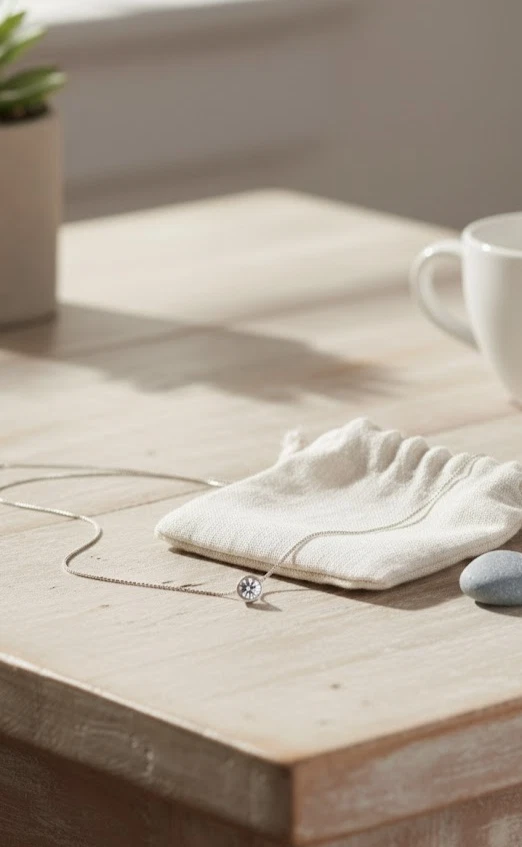 Collana Donna Punto Luce Cipollina Argento 925 Zircone Bianco Brillante 6mm - Immagine 3 di 4