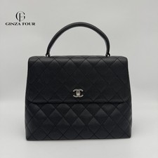Aythentic CHANEL Matelasse Caviarskin Kelly Model Hand Bag#24070902