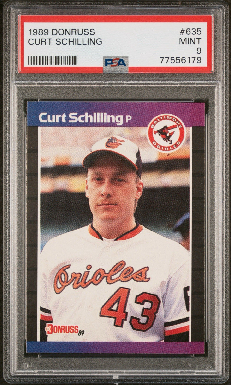1989 Donruss #635 Curt Schilling RC PSA 9 MINT