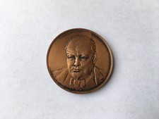 1874-1954 VINTAGE SIR WINSTON S CHURCHILL 80th BIRTHDAY COMMEMORATIVE MEDAL