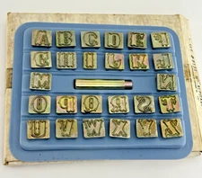 Vintage Craftool Co Leather Tooling 3/4" Standard Alphabet Stamp Set No. 8131