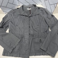 Loft Womens Field Jacket Gray Utility Travel Coat Lightweight Y2K Grunge Large
