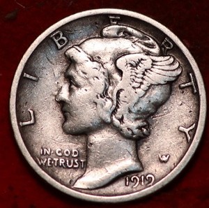 1919-S San Francisco Mint Silver Mercury Dime