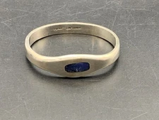 Vintage TN-28 MEXICO STERLING SILVER hinged cuff Bracelet 46g (N36)