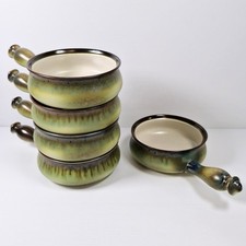 5 x Mancioli Rusticana Sauce Pot Green Ceramic Gravy Saucepan Italy Sauciere