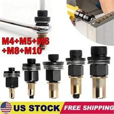 5Pcs Manual Rivet Nut Tool Adapter Carbon Steel Flat Head Threaded Insert Nuts