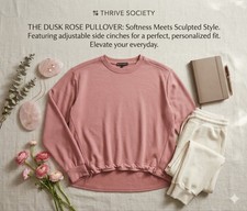 Thrive Soci t  Women's Sweatshirt Pullover Dusk Rose Pink Size Small