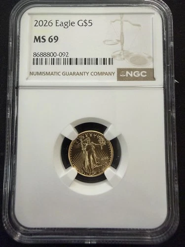 1/10 oz Gold - 2026 $5 American Gold Eagle NGC MS69 🔥