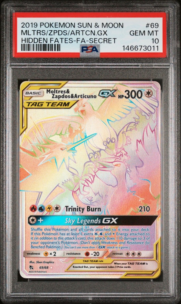 ポケモンカードゲーム Moltres&Zepdos&Articuno gx rr psa10 Pokemon PSA 10 Moltres & Zapdos & Articuno GX 44/68 Hidden Fates