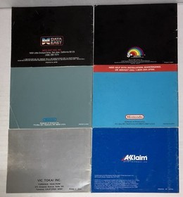 LOTTO 6 MANUALI ISTRUZIONI NINTENDO NES! ROBO COP KARATE KID RAD RACER ECC LOOK!!!