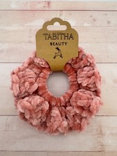 crochet handmade hair scrunchies Pink pony tail