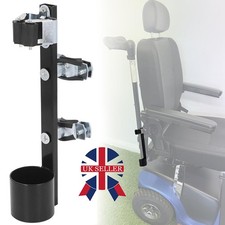 Cane Holder Crutch Walking Aid Wheelchair Walking Stick for Mobility Scooters UK