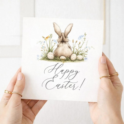 Personalisierte Osterkarte Tochter, Hase Osterkarte, individuelle Namenskarte Tochter