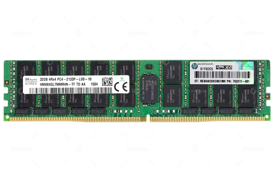 752372-081 HP DDR4 32GB 4DRX4 PC4-17000 2133MHZ LRDIMM - Bild 2 von 4
