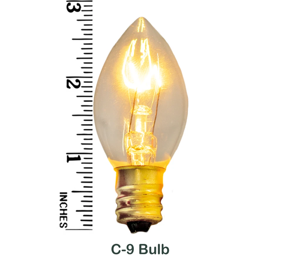 C-9 CLEAR STEADY LIGHT BULBS - BRAND NEW 1 BOX OF 25 C9 E17 INCANDESCENT - Image 3 of 4