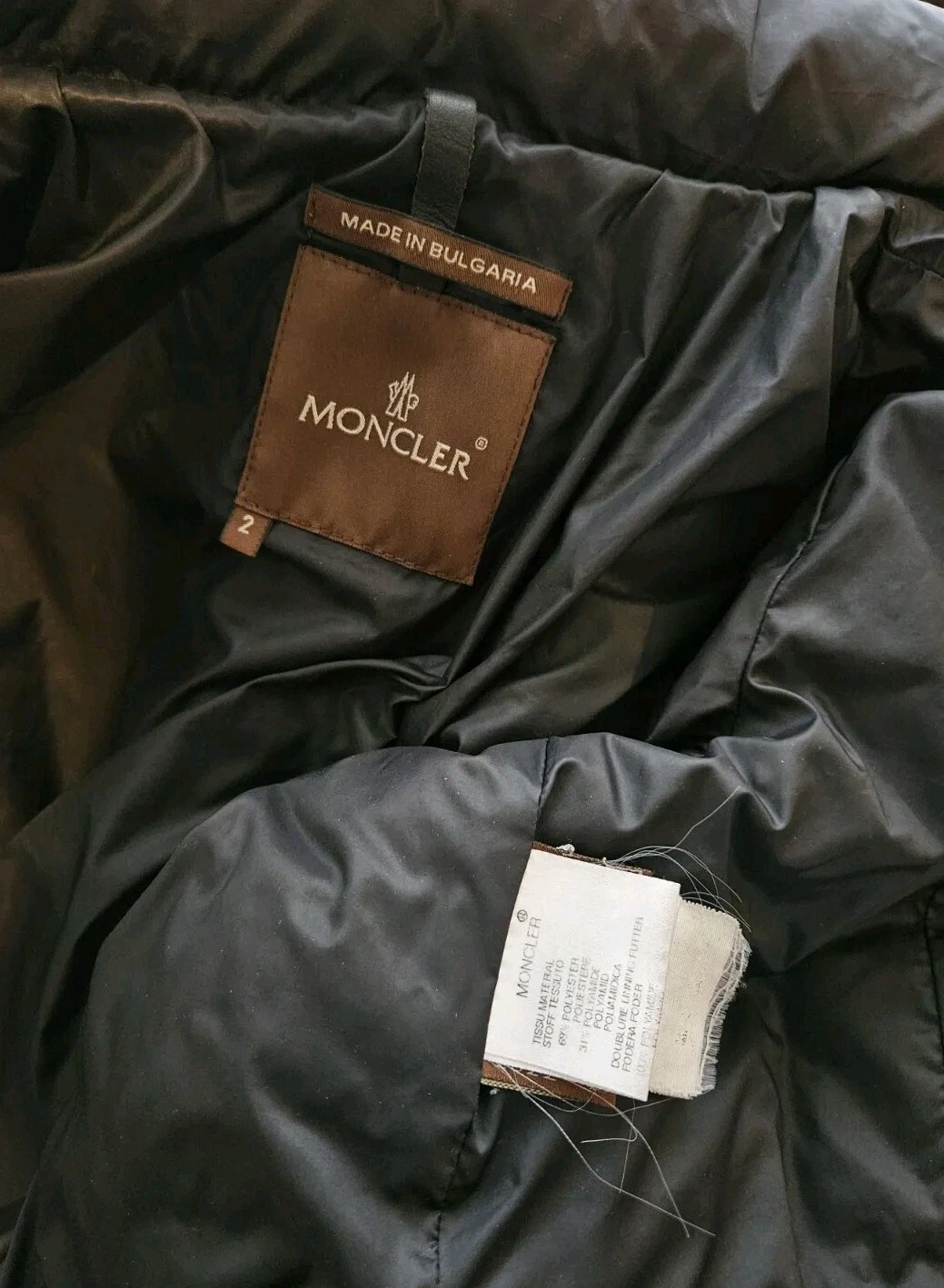 2002 Moncler giacca tampone corta sottile a scatto bottone oca con cappuccio con cerniera taglia 2