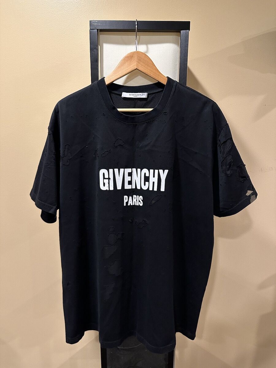 Givenchy Destroyed / Distressed Black Paris Logo T-Shirt | eBay Givenchy Destroyed / Distressed Black Paris Logo T-Shirt | eBay